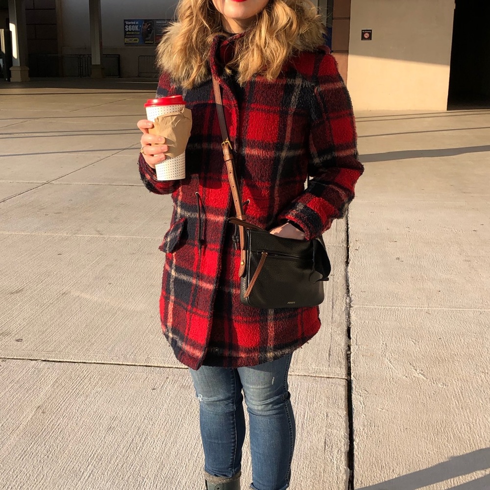 American Eagle Plaid Winter Coat (2019)